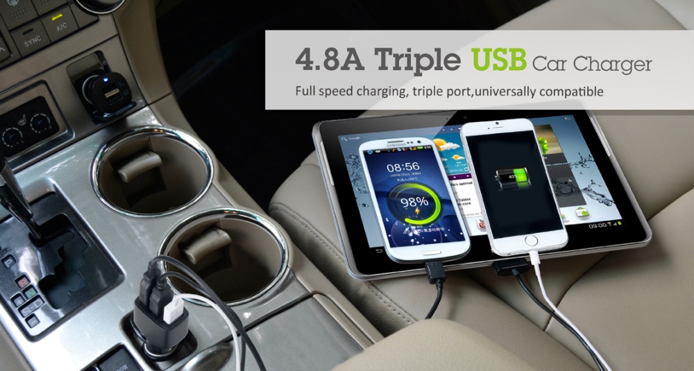 Avantree Car Charger 3 USB port ปลั๊กชาร์จในรถยนต์ขนาด 4.8A 3 886c09ee42bbbab4e8a90770c9969a66