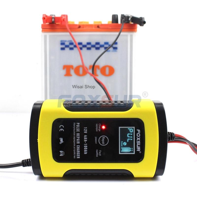 เครื่องชาร์จ 12V อัจฉริยะและซ่อมแบตเตอรี่รถยนต์ Pulse Repair Charger 12V 4-100Ah 10 9a9a6c30c2d9d81ba0c6de21243f2576
