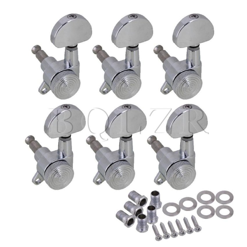 ดูภาพ Guitar Zinc Alloy Big Oval Shape Tuning Keys Pegs 6L Set of 6 Silver เพิ่มเติม Guitar Zinc Alloy Big Oval Shape Tuning Keys Pegs 6L Set of 6 Silver