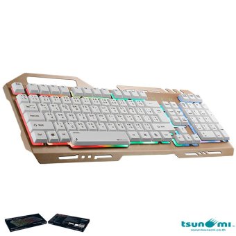 Tsunami GK-09 Alloy Panel Backlight Gaming USB Wired Keyboard Gold image