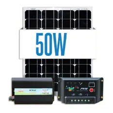 Ppdeliver ชุดพลังงานแสงอาทิตย์ สำหรับพัดลม ทีวี เครื่องเสียง หลอดไฟขนาด 50 วัตต์