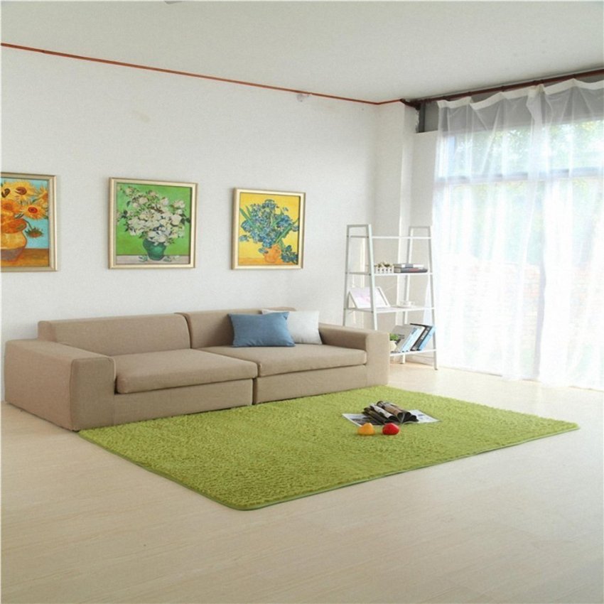 Super Soft Modern Living Room Bedroom Anti-skid Shag Area Rug Carpet 4-Feet