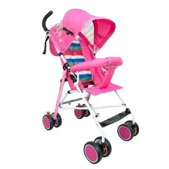 HHsociety รถเข็นเด็กพับได้ Baby Stroller รุ่น S-311 (สีชมพู/รุ้ง) image