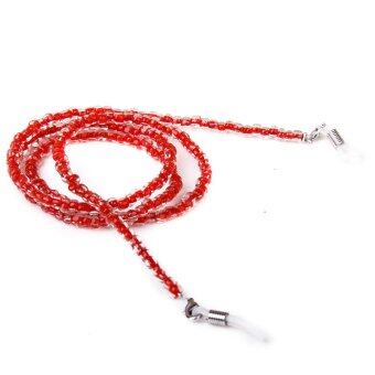 Bead Chain Necklace Cord Holder for Eyeglass Sunglasses Spectacles (Red)