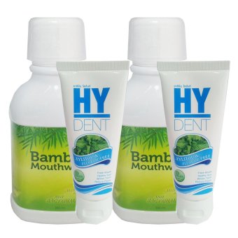 Bamboo mouthwash (2ขวด) + HY DENT ยาสีฟันไฮเด็นท์ hydent (2หลอด)