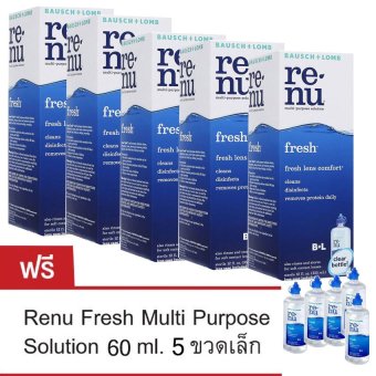 Renu Fresh Multi Purpose Solution 355 ml (5ขวด)แถมฟรี ขวดเล็ก60 ml 5ชุด
