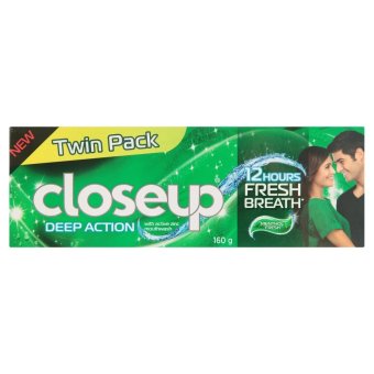 CLOSE UP โคลส อัพ ดีพ แอคชั่น เมนทอล เฟรช 160 กรัม (แพ็คคู่)