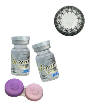 beauty lens คอนแทคเลนส์ รุ่น cara black แบบแฟชั่น 1 คู่ (สีดำ ) พร้อมตลับใส่