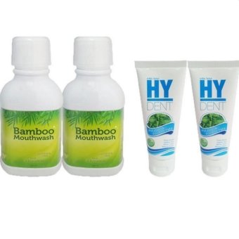 Bamboo mouthwash 300ml. + HY DENT Set ดูแลสุขภาพปาก 80 g. (2ชุด)