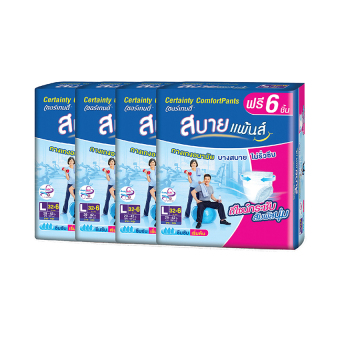 กางเกงอนามัย เซอร์เทนตี้ สบายแพ้นส์ ไซส์ L 32+6 (ขายยกลัง 4 แพค - 152 ชิ้น)