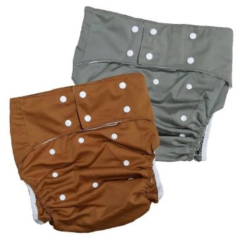 BABYKIDS95 กางเกงผ้าอ้อมผู้ใหญ่ ฟรีไซส์ เซ็ท2ตัว (สีน้ำตาล/เทา)