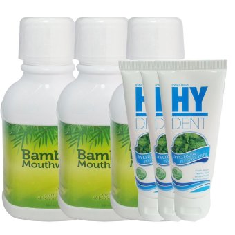 Bamboo mouthwash (3ขวด) + HY DENT ยาสีฟันไฮเด็นท์ (3หลอด)