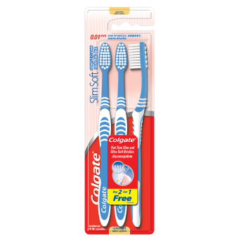 COLGATE แปรงสีฟัน สลิม ซอฟท์ เจนเทิล คลีน แพค 3