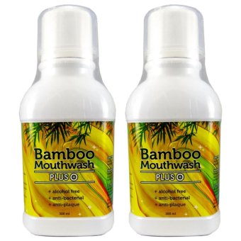 Bamboo mouthwash Plus น้ำยาบ้วนปาก แบมบูเม้าท์วอช พลัส หมดปัญหากลิ่นปาก คราบพลัค หินปูน 2 ขวด (300 ml./ขวด)