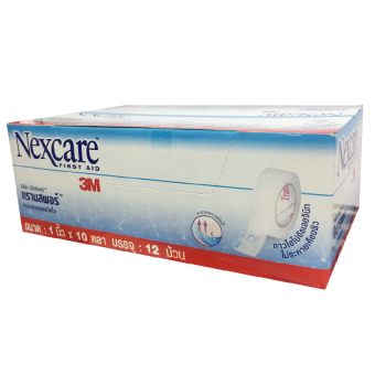 3M NEXCARE Transpore 3เอ็ม เน็กซ์แคร์ ทรานสพอร์ เทปแต่งแผลชนิดพลาสติกใส ขนาด 1นิ้วx10หลา 1กล่อง บรรจุ12ม้วน
