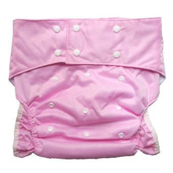 BABYKIDS95 กางเกงผ้าอ้อมผู้ใหญ่ ซักได้ กันน้ำ ฟรีไซส์ปรับขนาดได้ (สีชมพู)