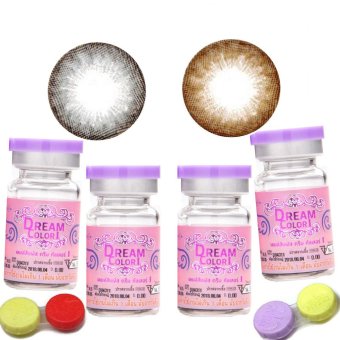 Dreamcolor1แบบแฟชั่น รุ่น mini emma (สีน้ำตาล) + mini emma (สีเทา) พร้อมตลับใส่ 2 คู่