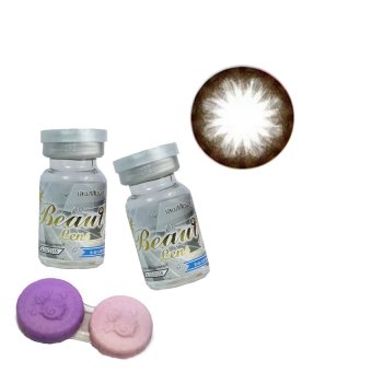 beauty lens คอนแทคเลนส์แบบแฟชั่น รุ่น carnation gray 0.00 1 คู่ พร้อมตลับใส่ (สีเทา)