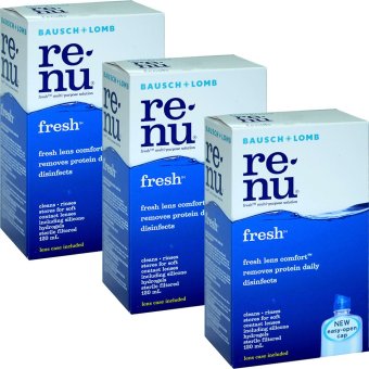 Renu Fresh Multi Purpose Solution 120 ml (3ขวด) รีนิว เฟรช น้ำยาล้างคอนแทคเลนส์