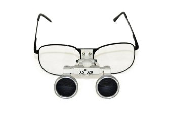 แพทย์ศัลยกรรมทันตกรรมฟันเหล็กบัง Loupes 3.5 x 320มมแก้วแสงเสียงแตร