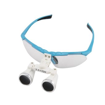 Blue 3.5X 320mm Dentist Dental Surgical Medical Binocular Loupes Optical Glass Loupe