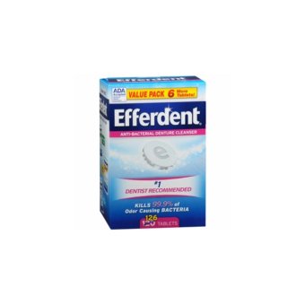 เม็ดฟู่แช่ทำความสะอาดฟันปลอม Efferdent Anti-Bacterial Denture Cleanser Tablets