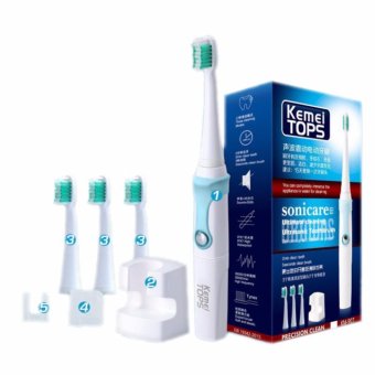 KM-907 Rechargeable Ultrasonic Electric Toothbrush Smart Waterproof Oral Hygiene Dental Care For Kids and Adult (Blue) - intl