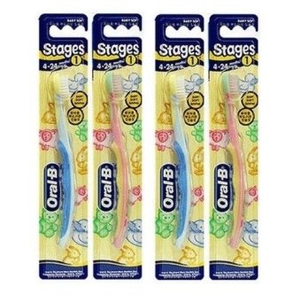 Oral-B Stages 1 Toothbrush 4 - 24 months 4 Pack /GENUINE and ORIGINAL Packing