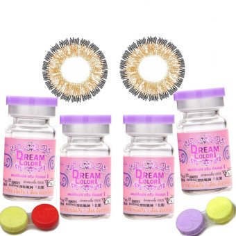 Dreamcolor1 คอนแทคเลนส์ รุ่น minnie 2 คู่ พร้อมตลับใส่ (สีเทา)