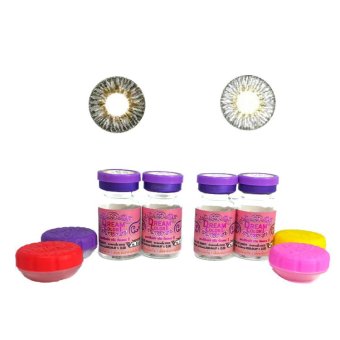 Dreamcolor1 คอนแทคเลนส์ รุ่น mini soda + รุ่น mini cool พร้อมตลับใส่ (สีเทา) 2 คู่