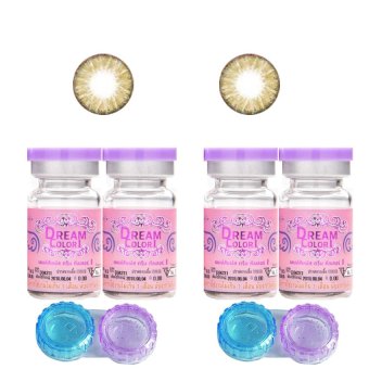 Dreamcolor1 คอนแทคเลนส์ รุ่น mini pony brown 2 คู่ พร้อมตลับใส่ (สีน้ำตาลเลนส์เล็ก ) แบบสายตาปกติ