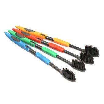 Bluelans Bamboo Charcoal Nano Brush Oral Care Double Ultra Soft Toothbrushes 4Pcs (Intl) - intl