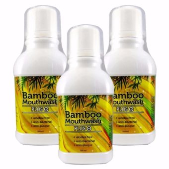 Bamboo mouthwash Plus น้ำยาบ้วนปาก แบมบูเม้าท์วอช พลัส หมดปัญหากลิ่นปาก คราบพลัค หินปูน (300 ml. x 3 ขวด)