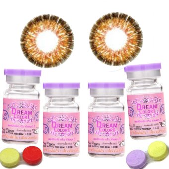 Dreamcolor1 คอนแทคเลนส์ รุ่น minnie 2 คู่ พร้อมตลับใส่ (สีน้ำตาล)