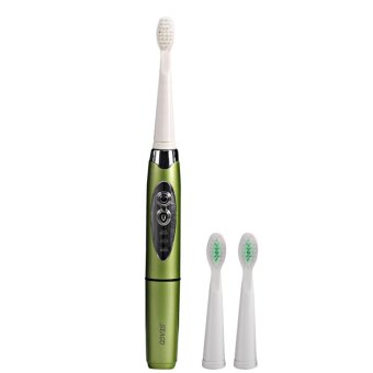 GETEK Waterproof Sonic Electric Toothbrush with 2 Extra Heads (Green)