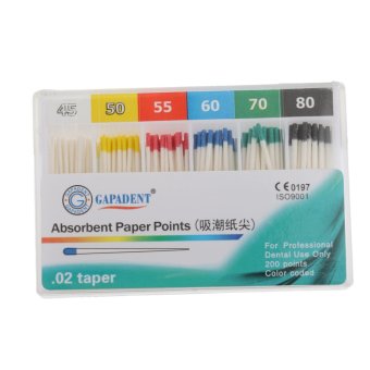 BolehDeals Box of Dental Absorbent Paper Points 45-80# Root Canal Cleaning Tips