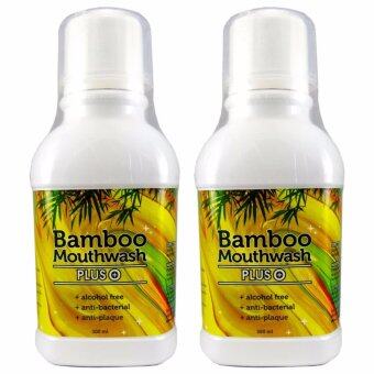 Bamboo mouthwash Plus น้ำยาบ้วนปาก แบมบูเม้าท์วอช พลัส หมดปัญหากลิ่นปาก คราบพลัค หินปูน 2 ขวด (300 ml./ขวด)