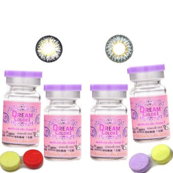 Dreamcolor1แบบแฟชั่น รุ่น miszy (สีเทา) + stella (สีเทา) พร้อมตลับใส่ 2 คู่