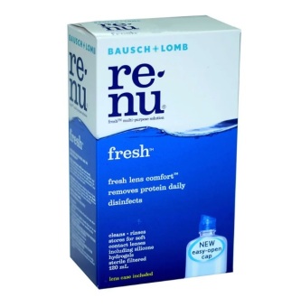 Bausch & Lomb น้ำยาล้างคอนแทคเลนส์ Renu Fresh Multi Purpose Solution 120 ml รีนิว เฟรช น้ำยาล้างคอนแทคเลนส์ 1 ขวด