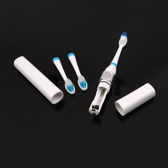 HengSong Rotating Anti Slip Waterproof Electric Toothbrush with 2 Brush Heads White - intl