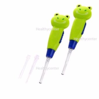 Healthycenter ไม้แคะหูมีไฟ 2 ชิ้น (สีเขียว) ที่แคะหูเด็ก ที่แคะหูผู้ใหญ่ ที่แคะหูรูปการ์ตูน แก้อาการคันหู ลดขี้หูอุดตัน