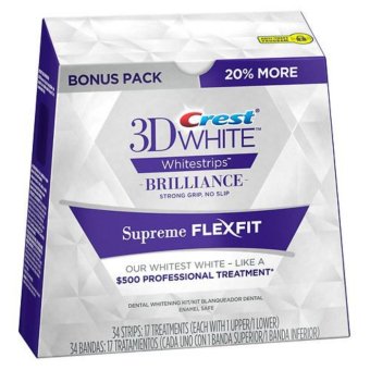Crest 3D White Supreme FlexFit Whitestrips, (17 ซอง) แผ่นฟอกฟันขาวด้วยตัวเอง