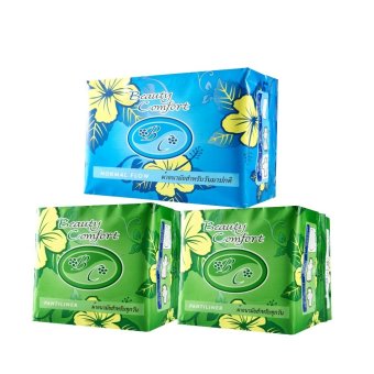 Beauty Comfort ชุดรวมผ้าอนามัยสมุนไพร บิวตี้คอมฟอร์ท สำหรับทุกวัน วันมาปกติ (เขียว/สีฟ้า)
