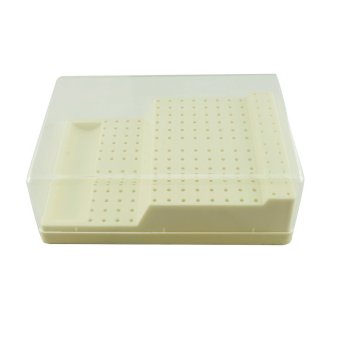 Dental Bur Block Holder Station with Lid - Plastic Holds 168 Burs RA - FG - intl