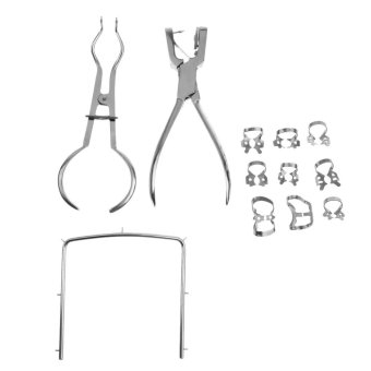 BolehDeals 12pcs Dental Dentist Rubber Dam Kit Dental Surgical Instruments Set
