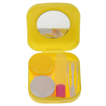 BolehDeals Pocket Size Travel Kit Contact Lens Case Storage Holder Container Yellow