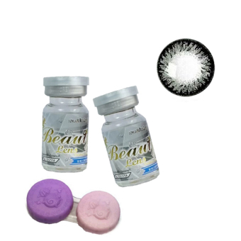 beauty lens คอนแทคเลนส์แบบแฟชั่น รุ่น marvell gray 0.00 1คู่ พร้อมตลับใส่ (สีเทา)