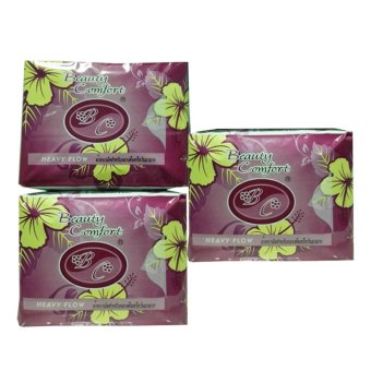 Beauty Comfort แอดเวล บิวตี้ สีชมพู ผ้าอนามัย สมุนไพร สำหรับกลางคืน แพ็ก 3 ห่อ