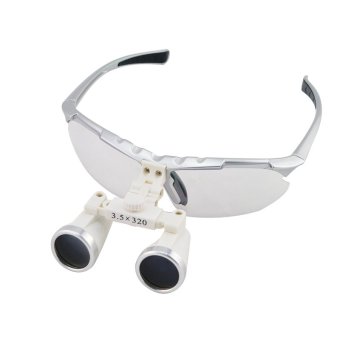 Silver 3.5X 320mm Dentist Dental Surgical Medical Binocular Loupes Optical Glass Loupe