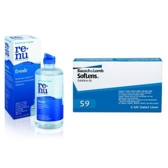 Bausch & Lomb Soflens59 (แพ็ค 6 ชิ้น) ค่าสายตา 1.25 คอนแทคเลนส์ รายเดือน